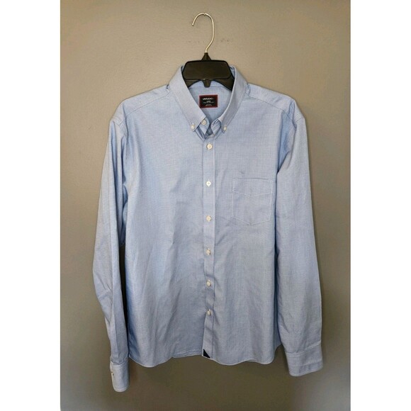 UNTUCKit Shirt Men's L Blue Long Sleeve Button Down Wrinkle Free Cadetto - Picture 2 of 6